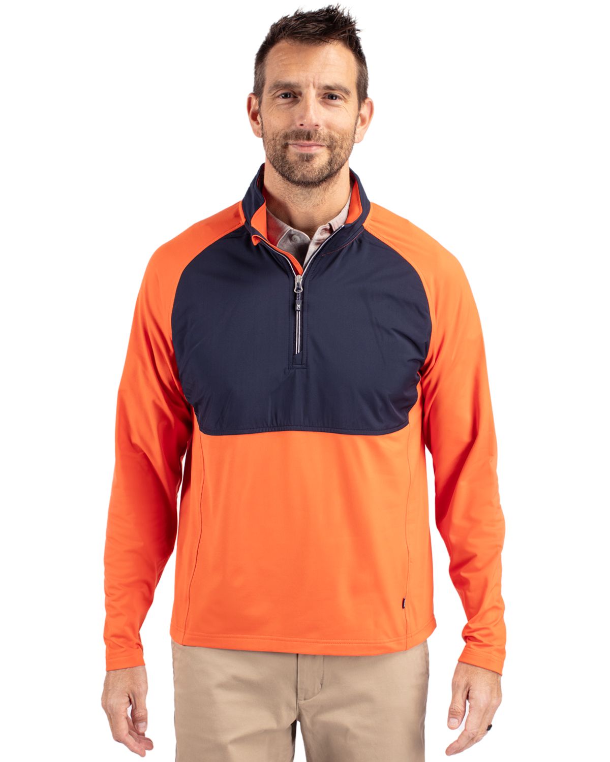 Cutter & Buck Adapt Recycled Soft Knit Stretch Mens Hybrid Quarter Zip Pullover