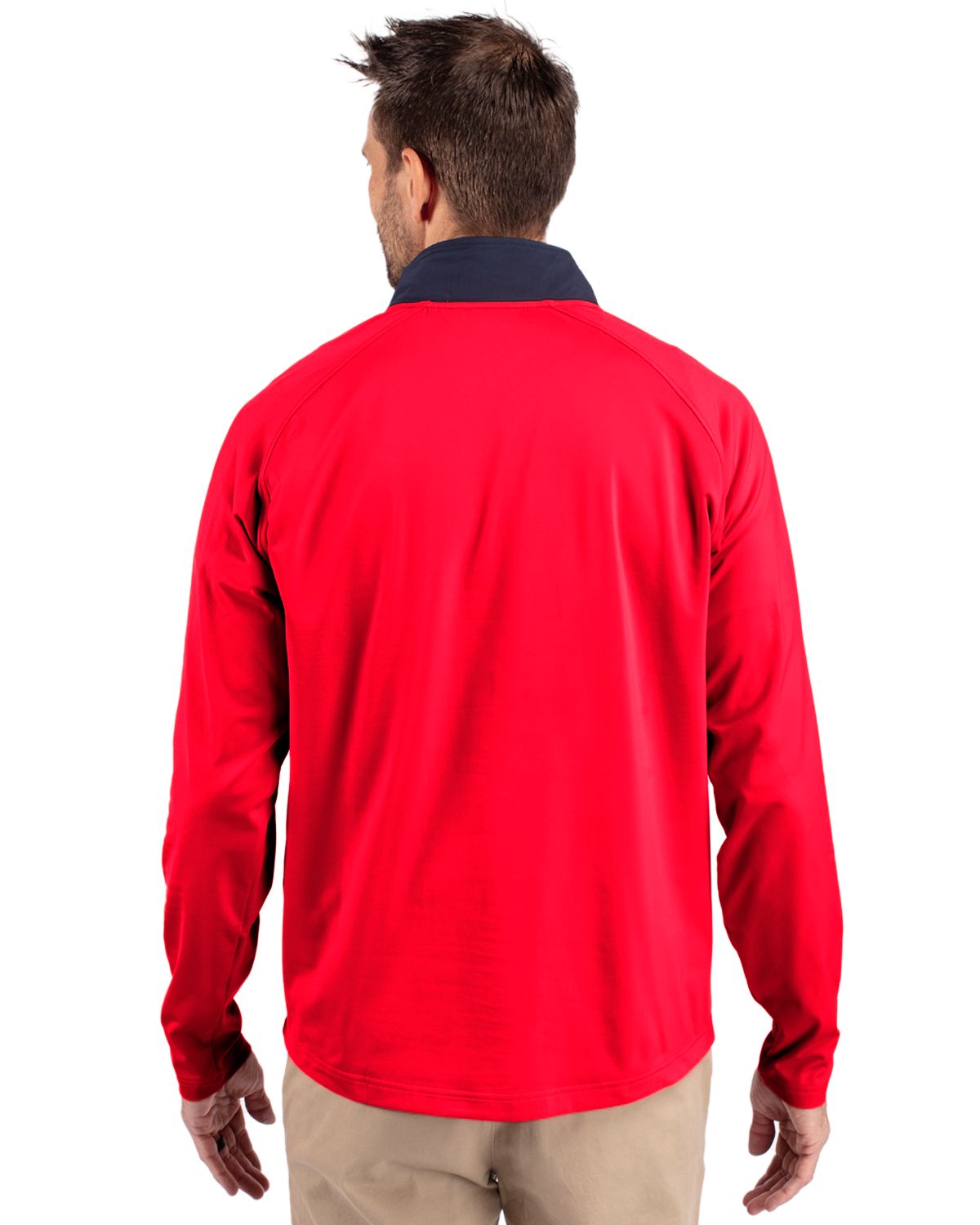 Cutter & Buck Adapt Recycled Soft Knit Stretch Mens Hybrid Quarter Zip Pullover