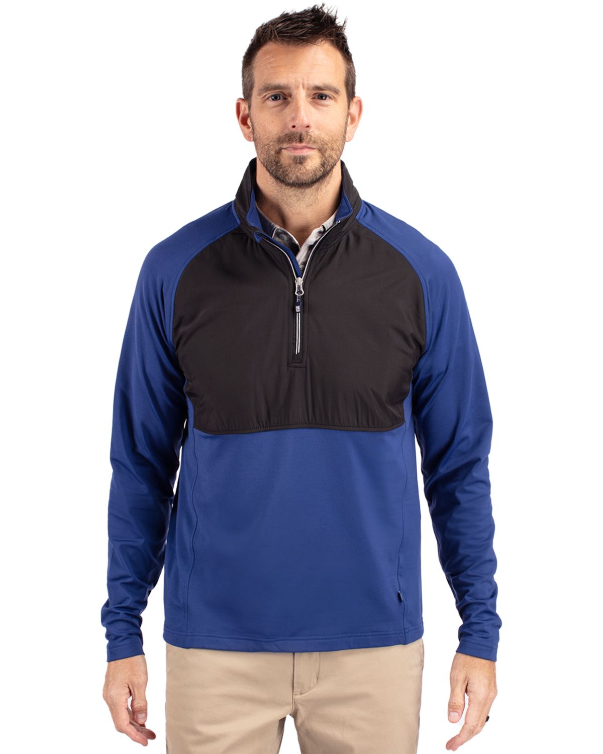 Cutter & Buck Adapt Recycled Soft Knit Stretch Mens Hybrid Quarter Zip Pullover