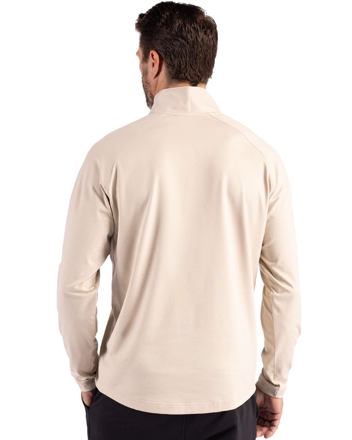 Cutter & Buck Adapt Recycled Soft Knit Stretch Mens Hybrid Quarter Zip Pullover