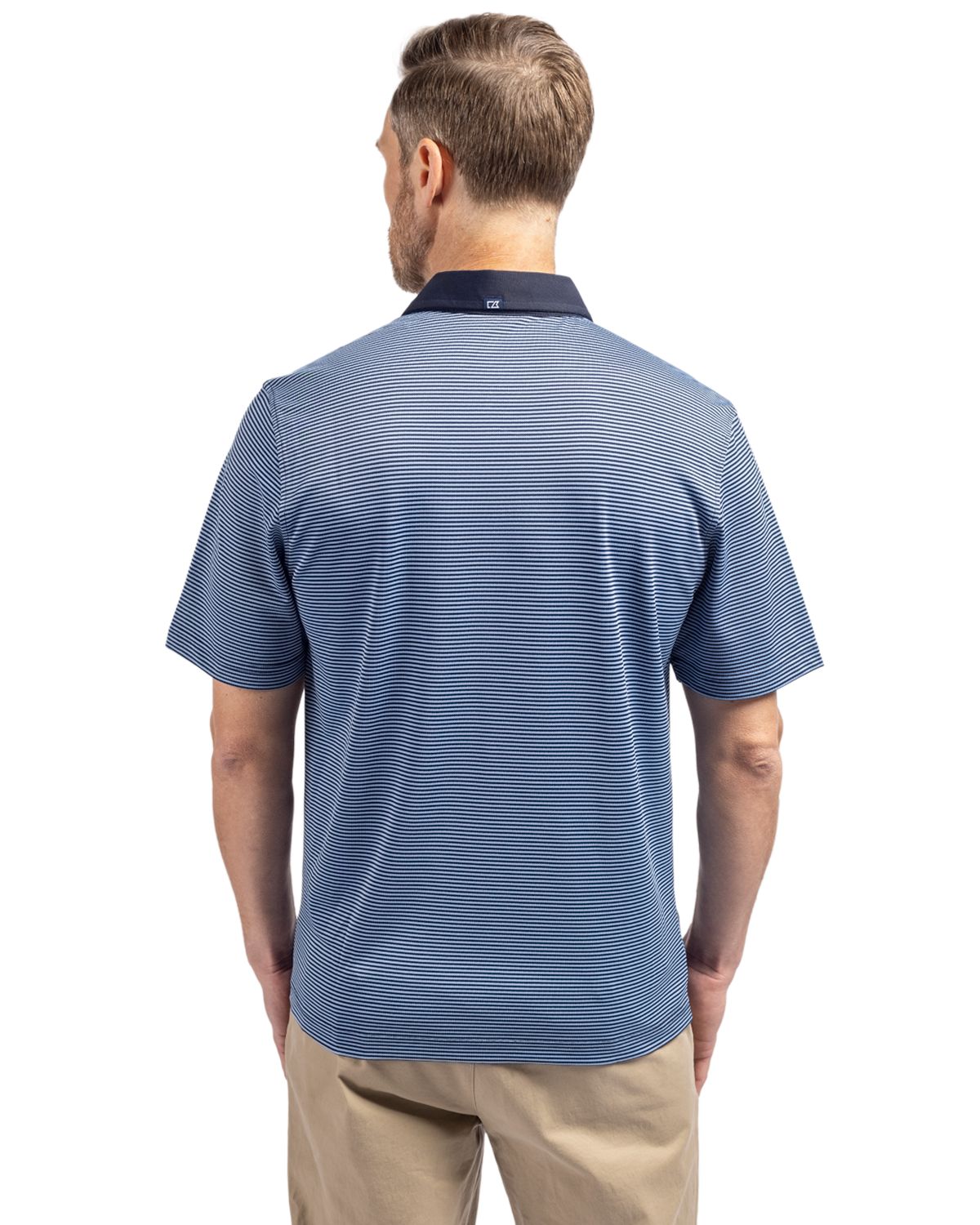 Cutter & Buck Virtue Recycled Micro Stripe Featherlight Pique Mens Big & Tall Polo