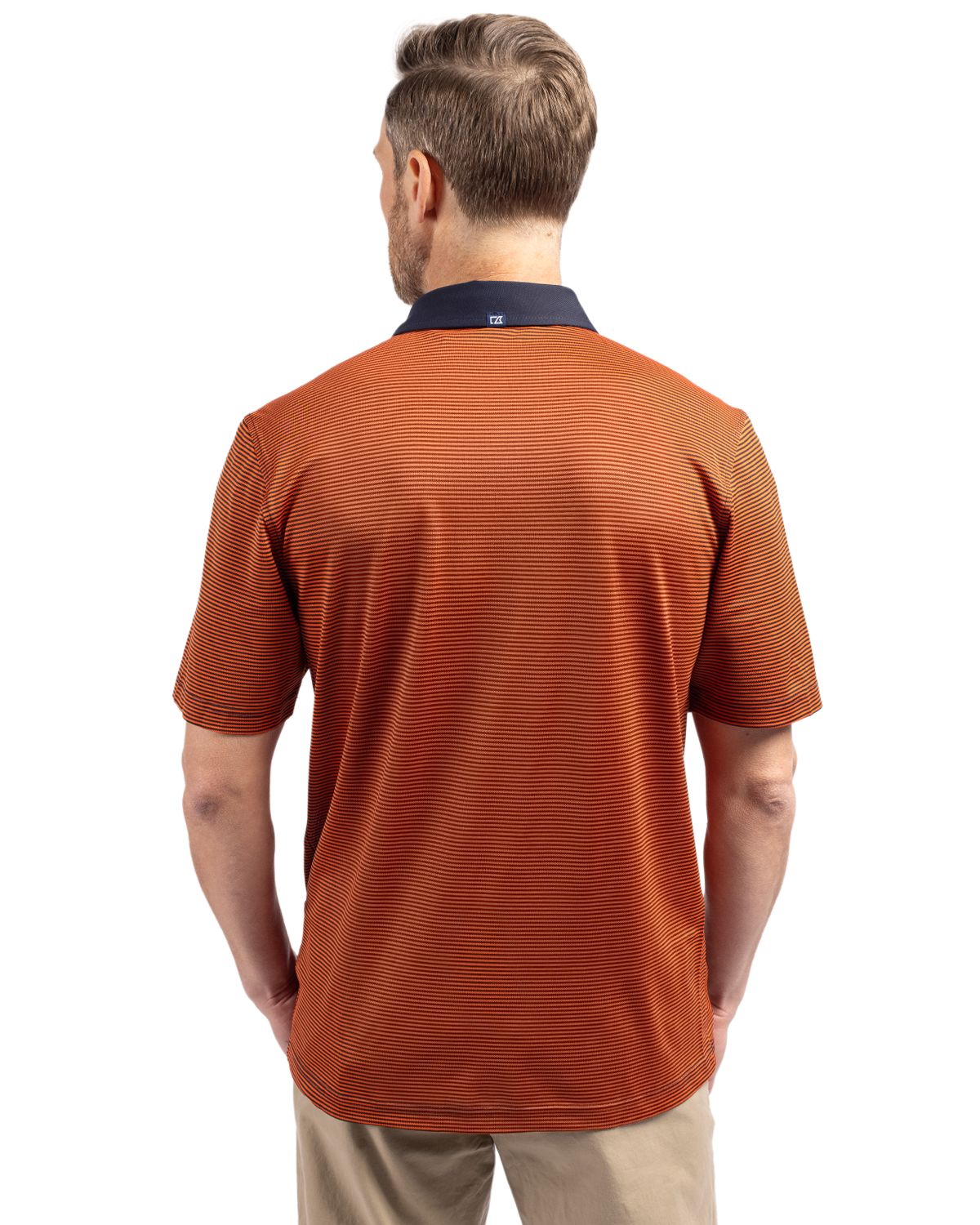 Cutter & Buck Virtue Recycled Micro Stripe Featherlight Pique Mens Polo