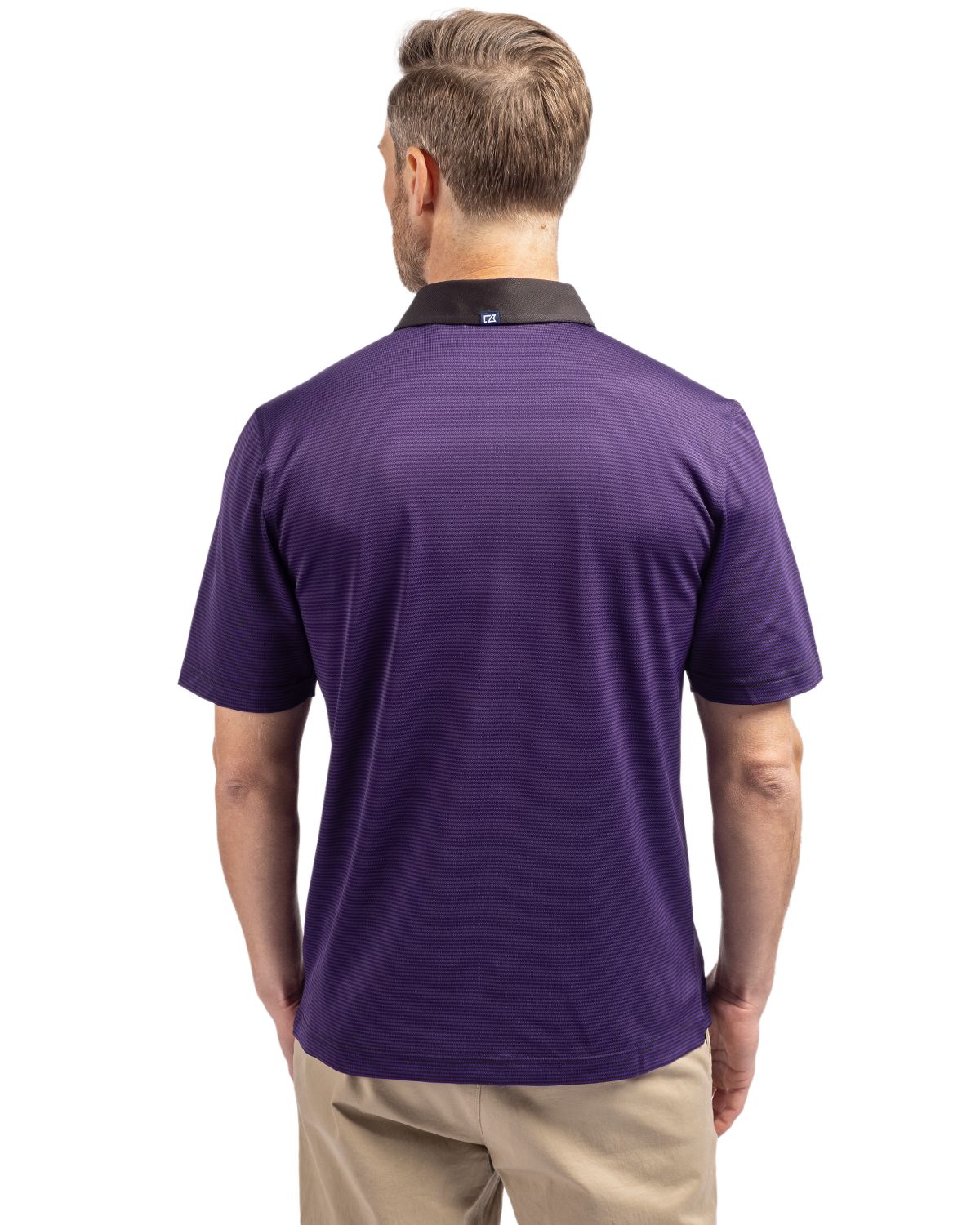 Cutter & Buck Virtue Recycled Micro Stripe Featherlight Pique Mens Polo