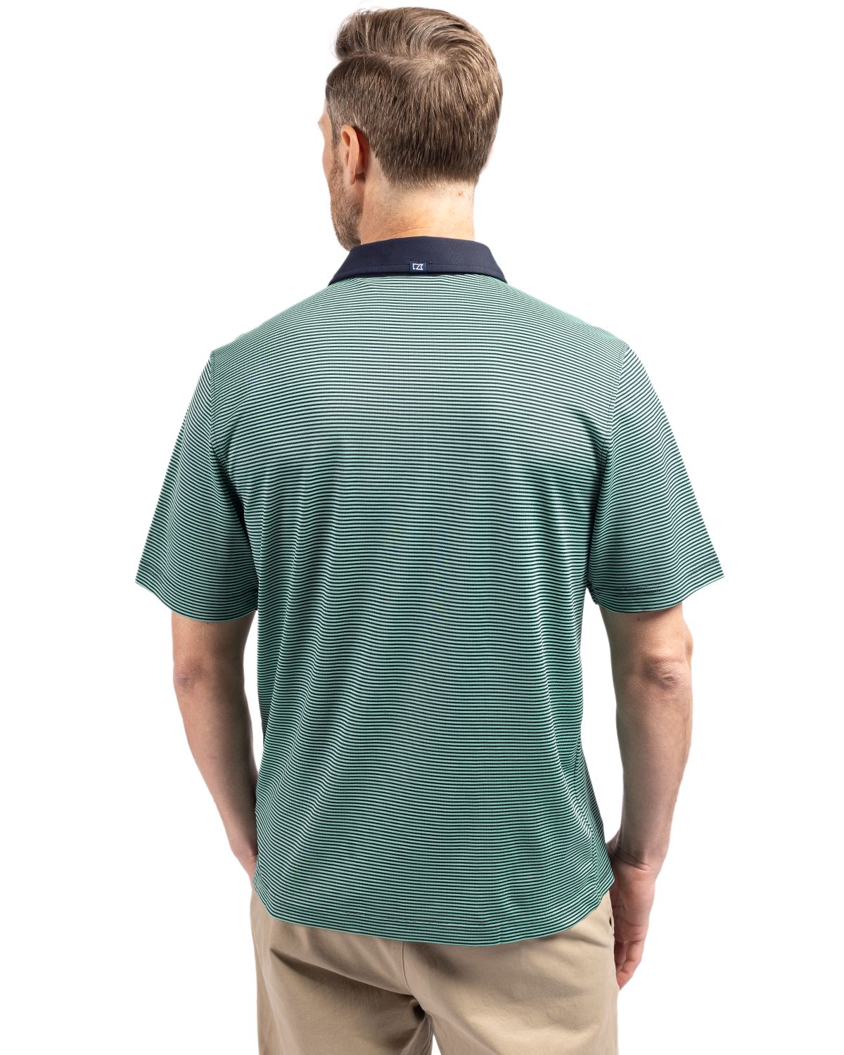 Cutter & Buck Virtue Recycled Micro Stripe Featherlight Pique Mens Polo