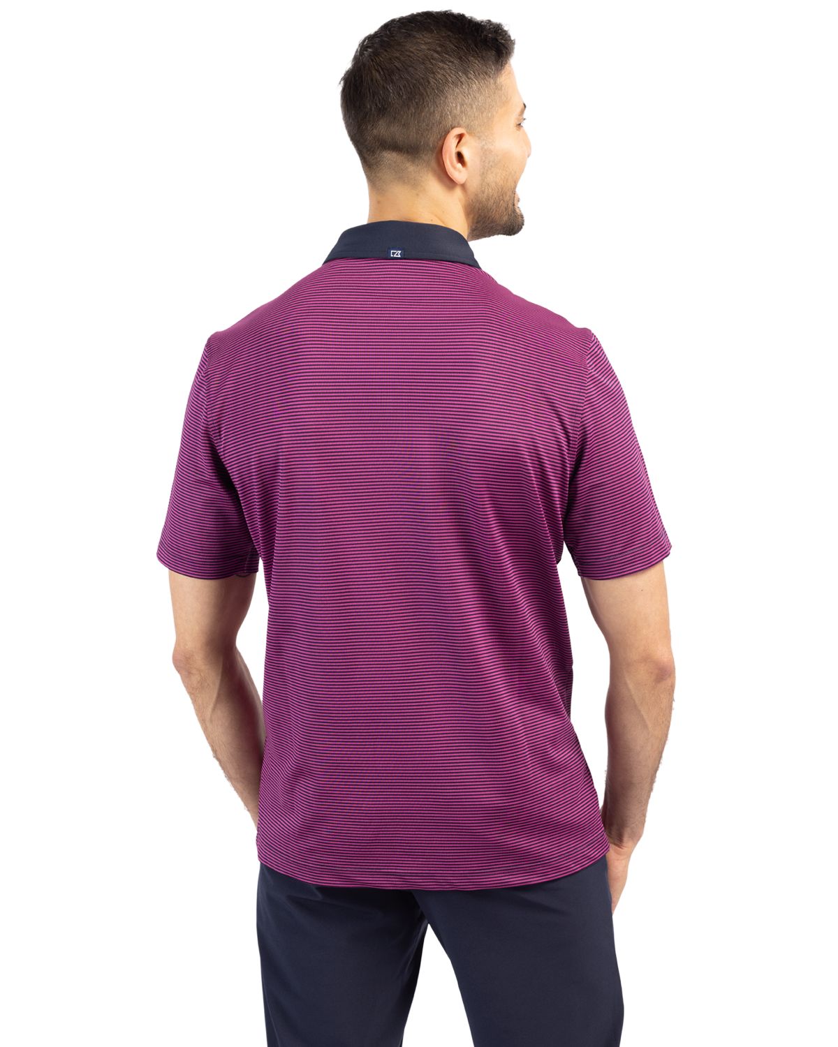 Cutter & Buck Virtue Recycled Micro Stripe Featherlight Pique Mens Polo