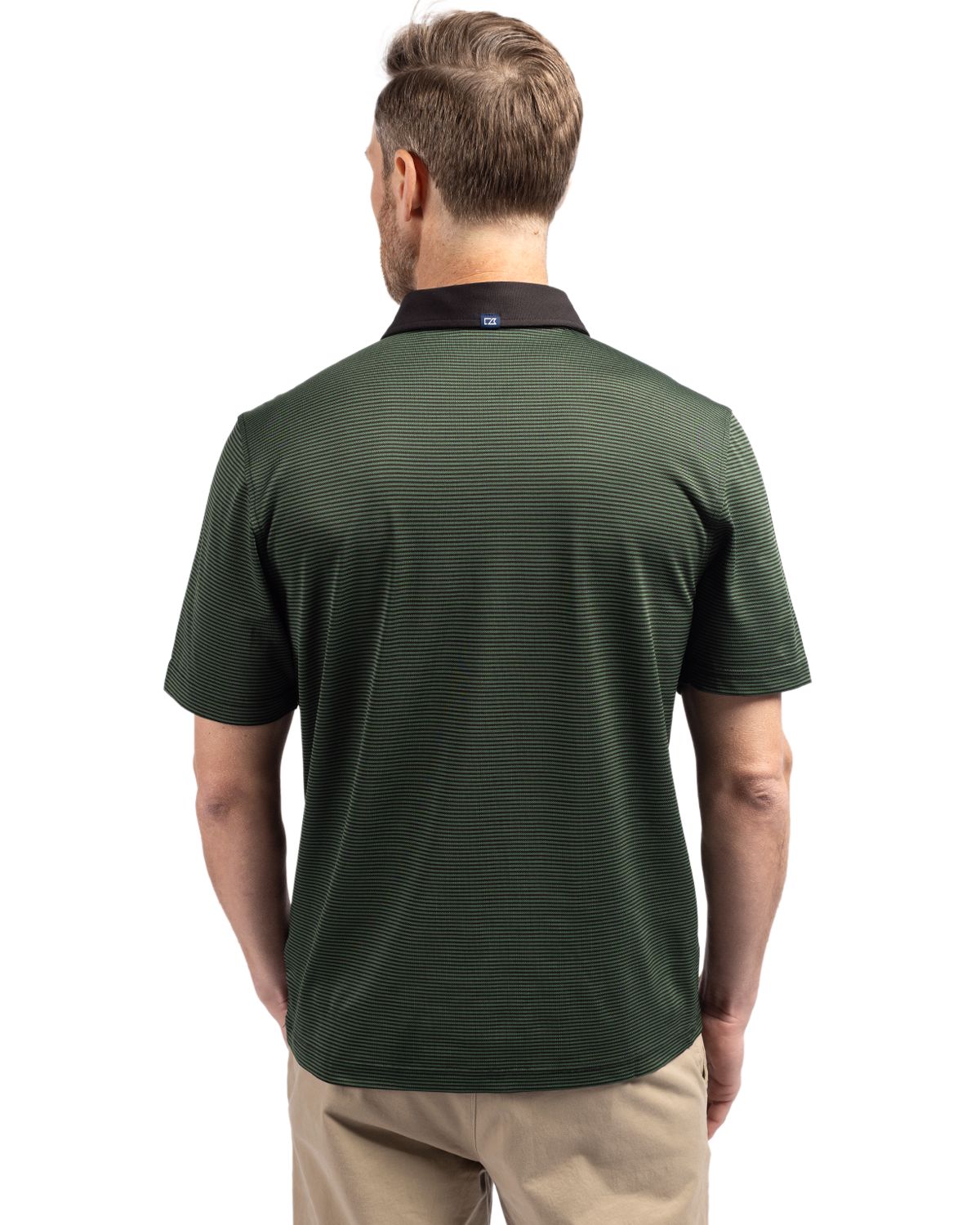 Cutter & Buck Virtue Recycled Micro Stripe Featherlight Pique Mens Polo