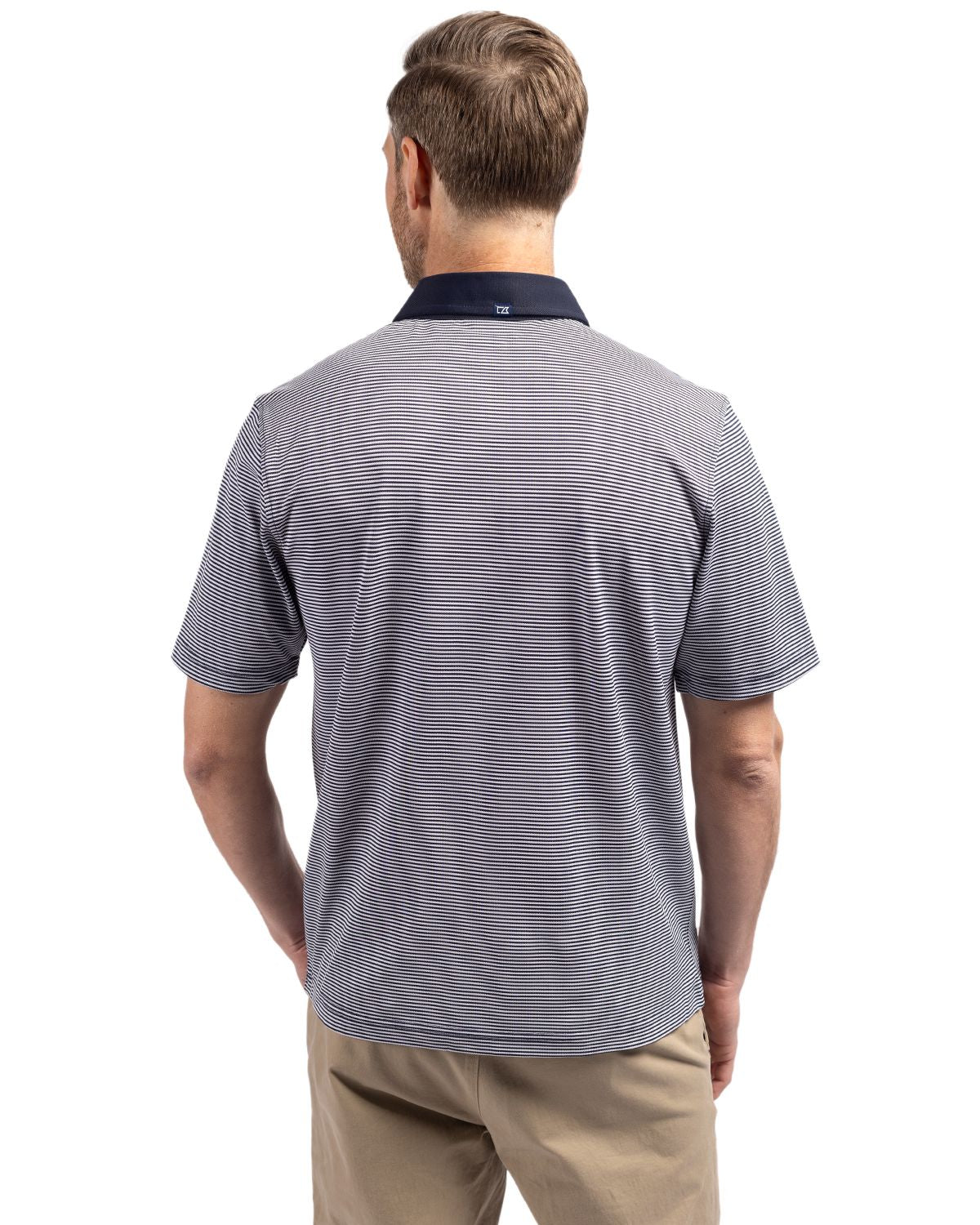 Cutter & Buck Virtue Recycled Micro Stripe Featherlight Pique Mens Big & Tall Polo