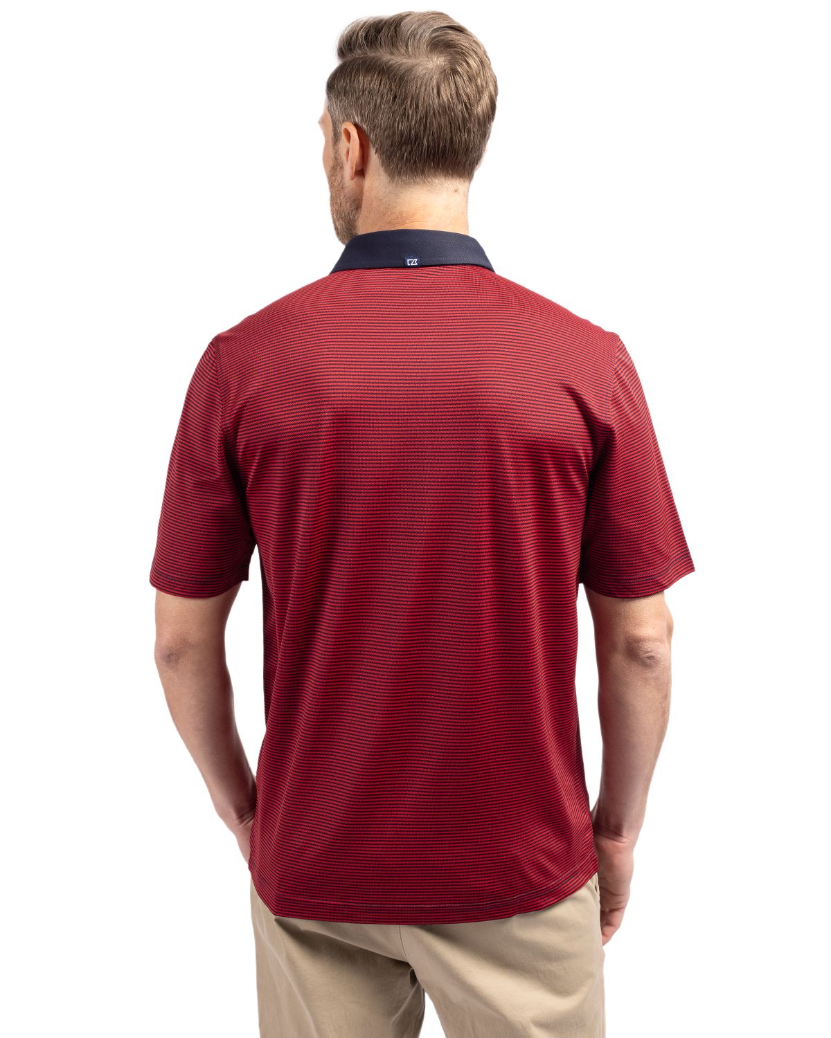 Cutter & Buck Virtue Recycled Micro Stripe Featherlight Pique Mens Big & Tall Polo