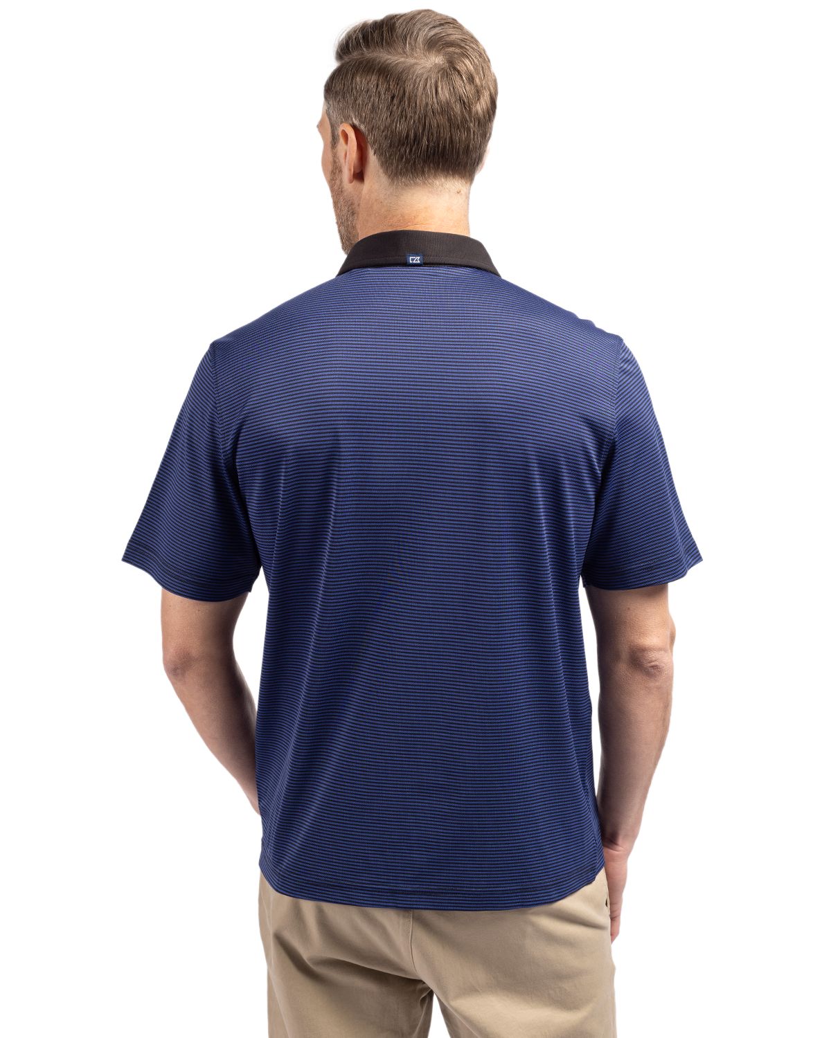 Cutter & Buck Virtue Recycled Micro Stripe Featherlight Pique Mens Big & Tall Polo