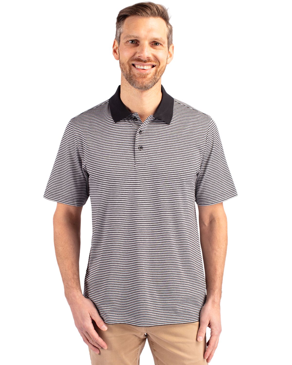 Cutter & Buck Forge Tonal Stripe Stretch Polo - Men's Big & Tall