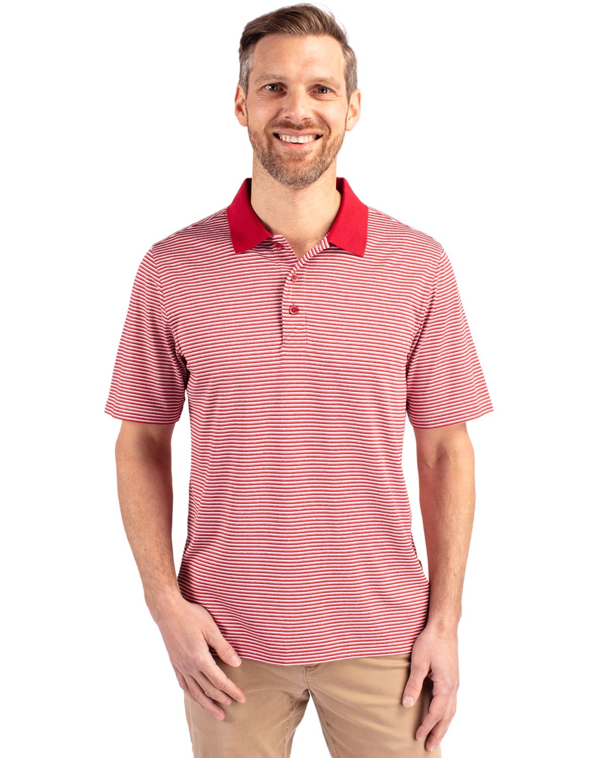 Cutter & Buck Forge Tonal Stripe Stretch Polo - Men's Big & Tall