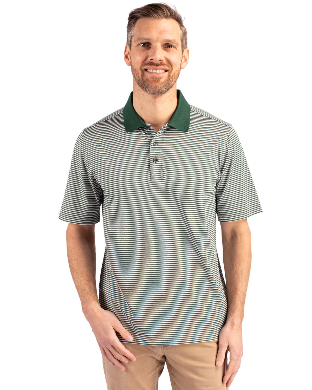 Cutter & Buck Forge Tonal Stripe Stretch Polo - Men's Big & Tall