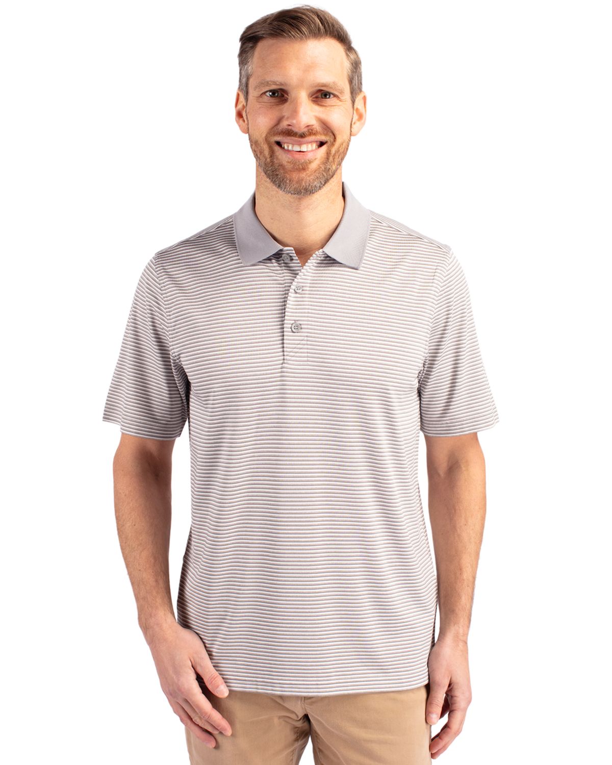Cutter & Buck Forge Tonal Stripe Stretch Polo - Men's Big & Tall