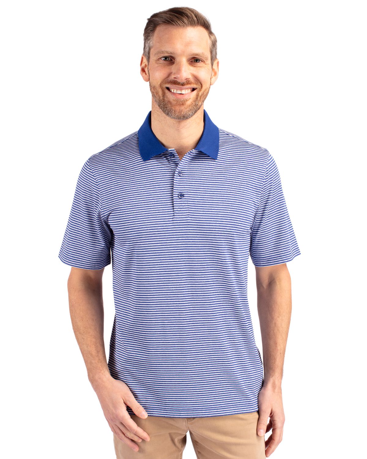 Cutter & Buck Forge Tonal Stripe Stretch Polo - Men's Big & Tall