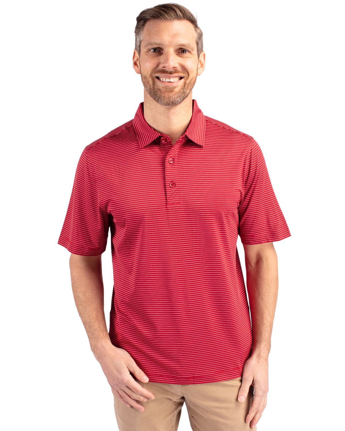 Cutter & Buck Forge Pencil Stripe Stretch Polo - Men's