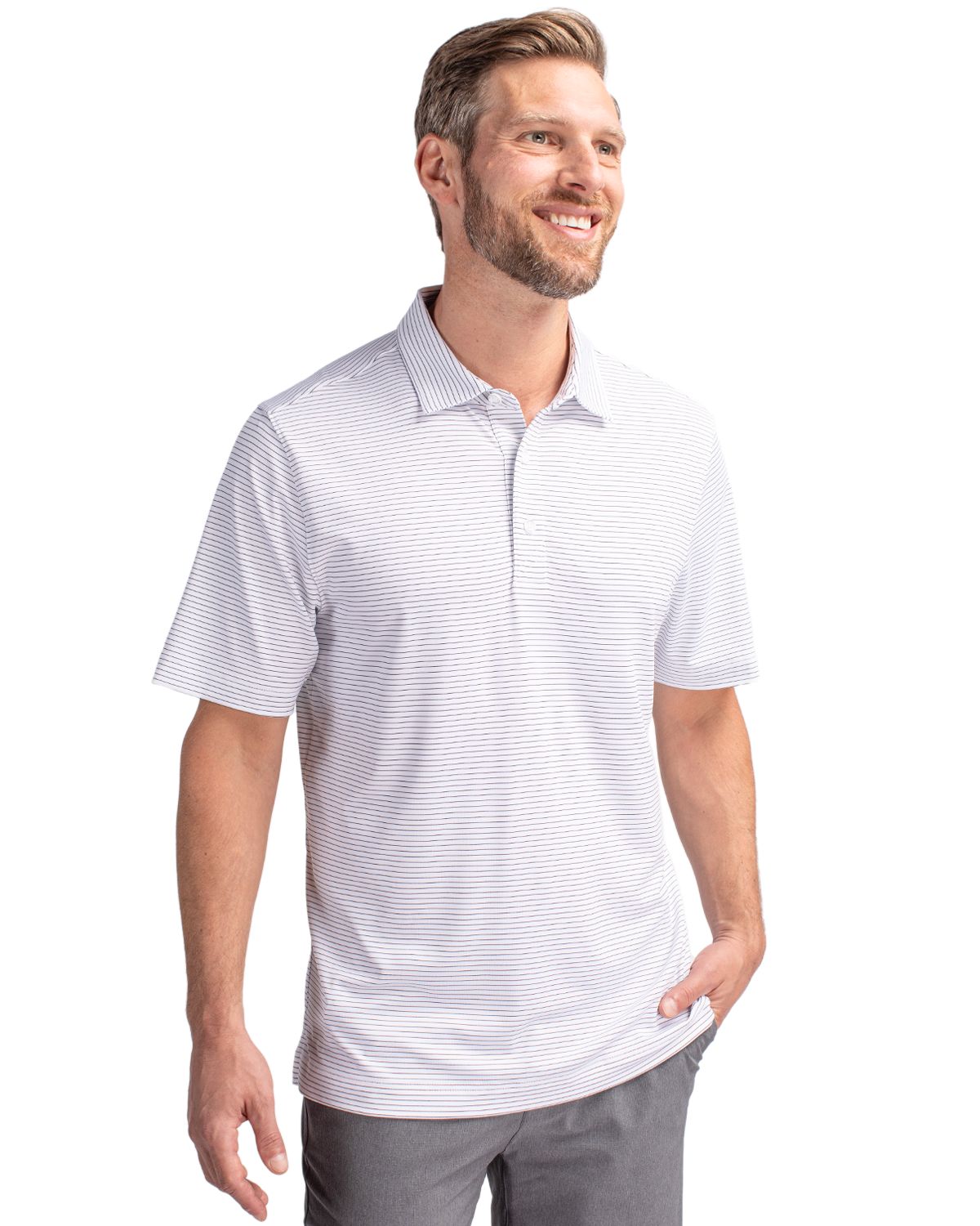Cutter & Buck Forge Pencil Stripe Stretch Polo - Men's Big & Tall