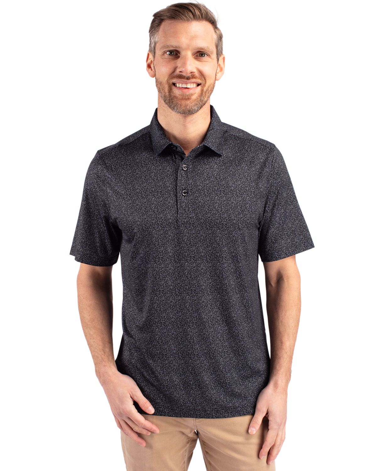 Cutter & Buck Pike Micro Floral Print Stretch Polo - Men's