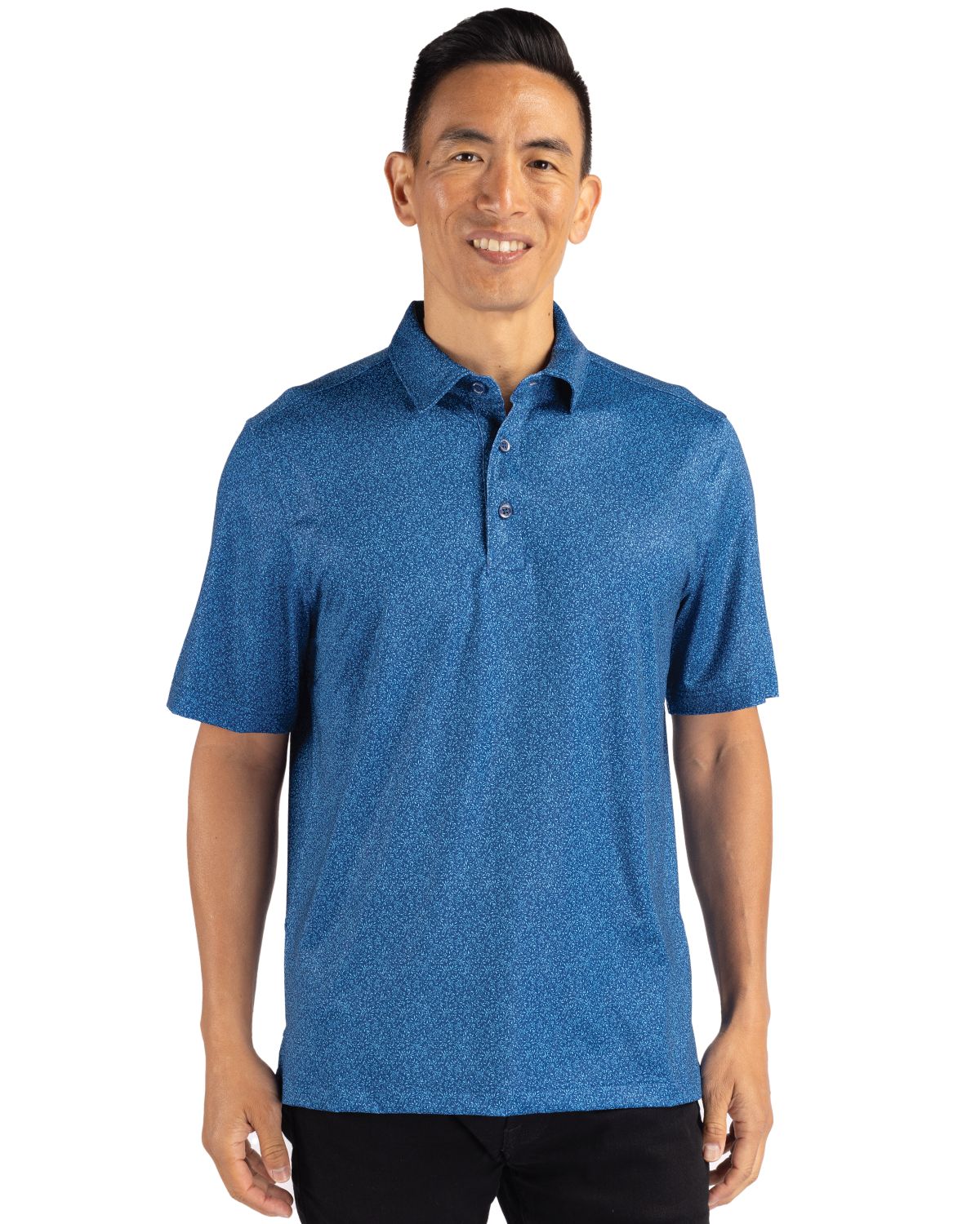 Cutter & Buck Pike Micro Floral Print Stretch Polo - Men's