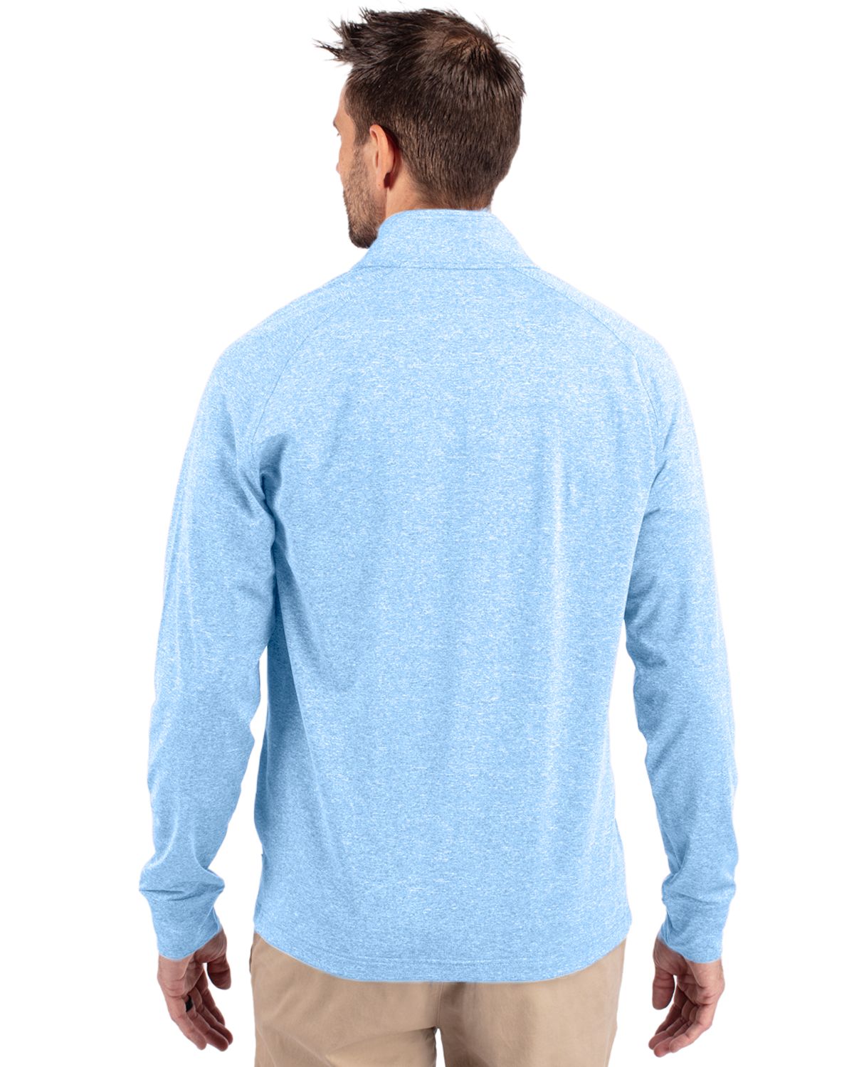 Cutter & Buck Adapt Recycled Soft Knit Stretch Mens Heathered Quarter Zip Pullover