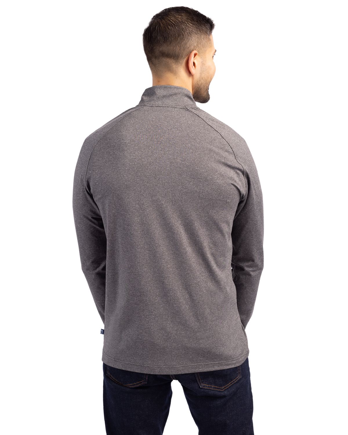 Cutter & Buck Adapt Recycled Soft Knit Stretch Mens Heathered Quarter Zip Pullover