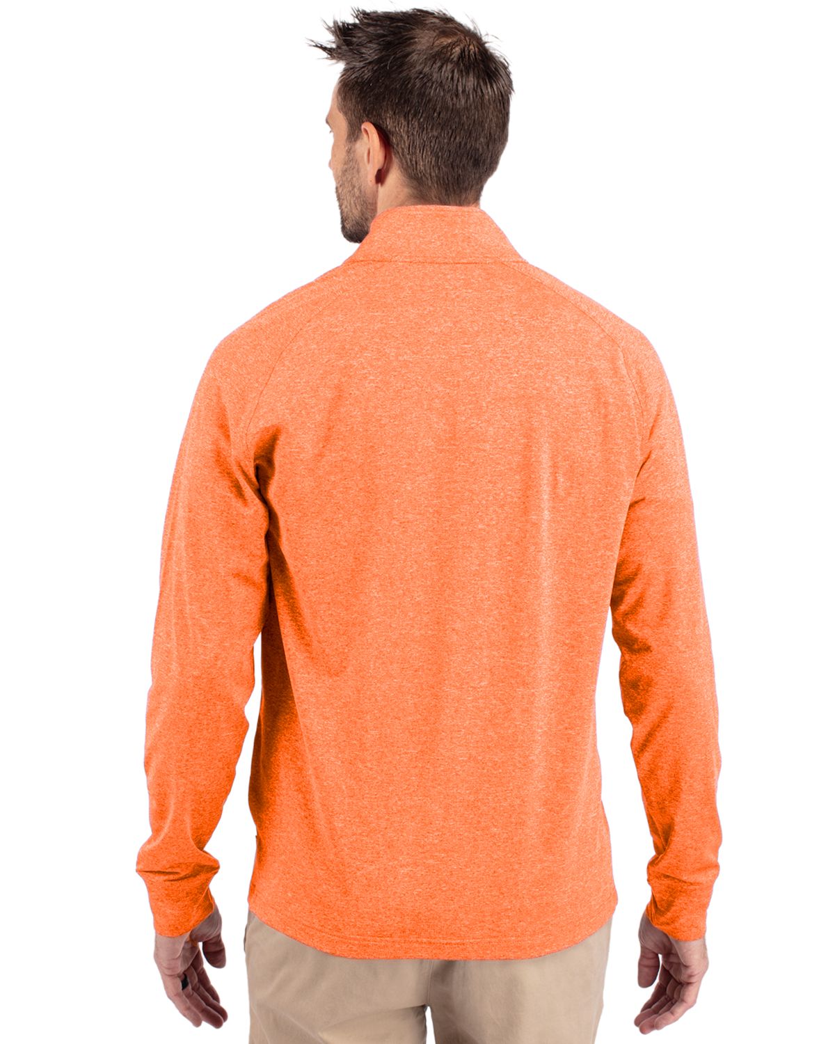 Cutter & Buck Adapt Recycled Soft Knit Stretch Mens Heathered Quarter Zip Pullover