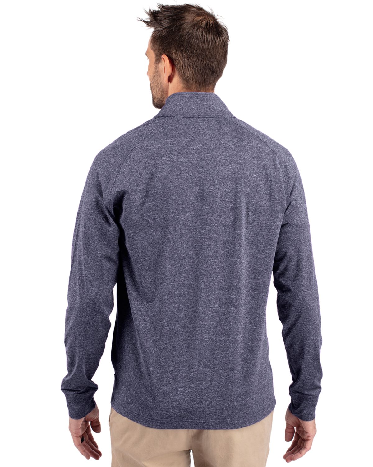 Cutter & Buck Adapt Recycled Soft Knit Stretch Mens Heathered Quarter Zip Pullover