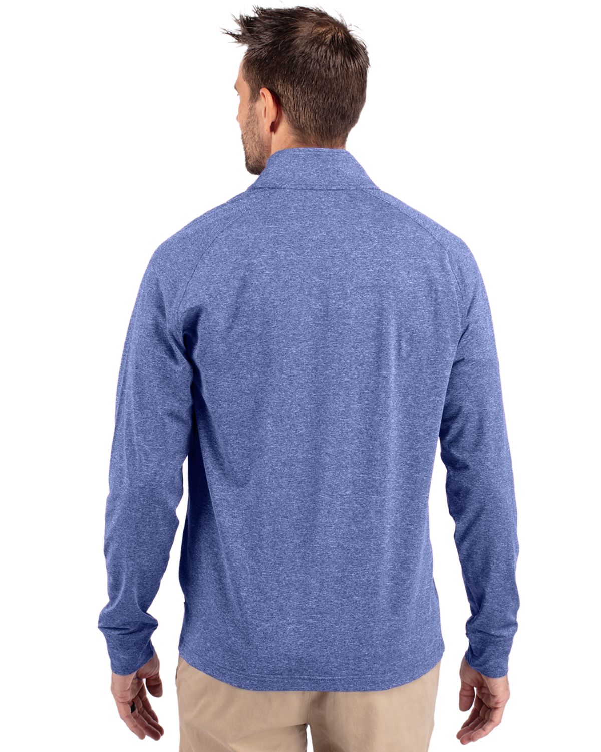 Cutter & Buck Adapt Recycled Soft Knit Stretch Mens Big & Tall Heathered Quarter Zip Pullover