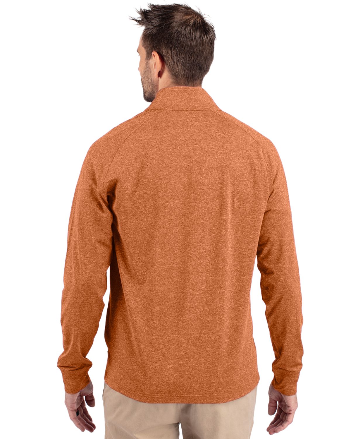 Cutter & Buck Adapt Recycled Soft Knit Stretch Mens Heathered Quarter Zip Pullover