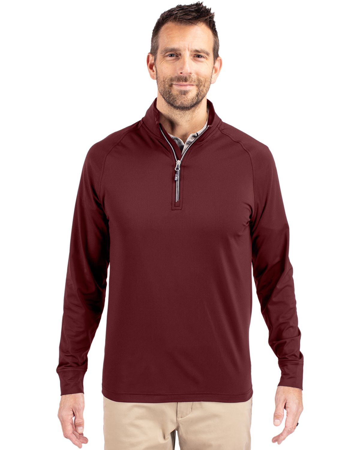 Cutter & Buck Adapt Recycled Soft Knit Stretch Mens Quarter Zip Pullover