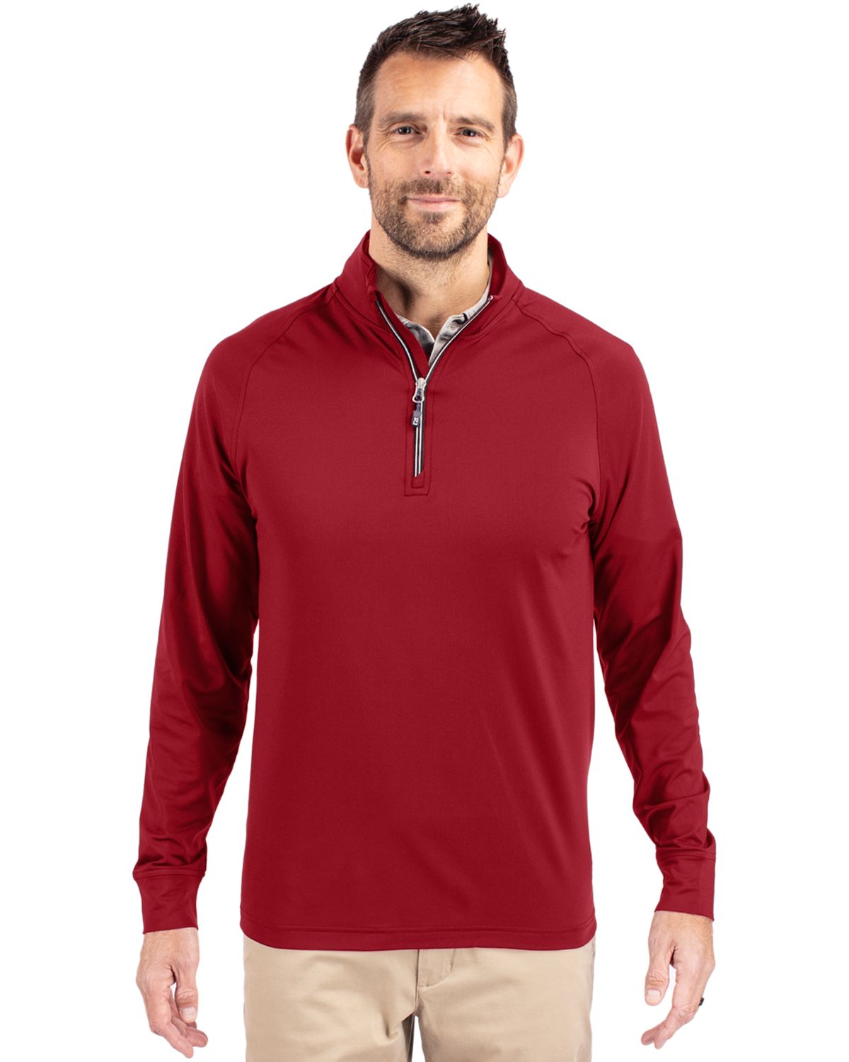 Cutter & Buck Adapt Recycled Soft Knit Stretch Mens Quarter Zip Pullover