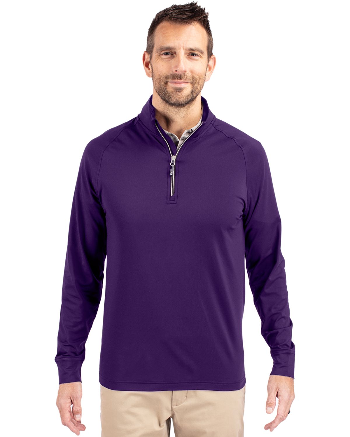 Cutter & Buck Adapt Recycled Soft Knit Stretch Mens Quarter Zip Pullover