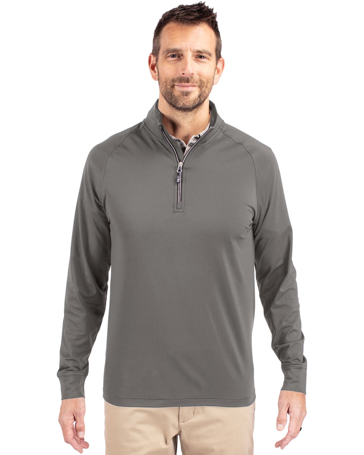Cutter & Buck Adapt Recycled Soft Knit Stretch Mens Quarter Zip Pullover