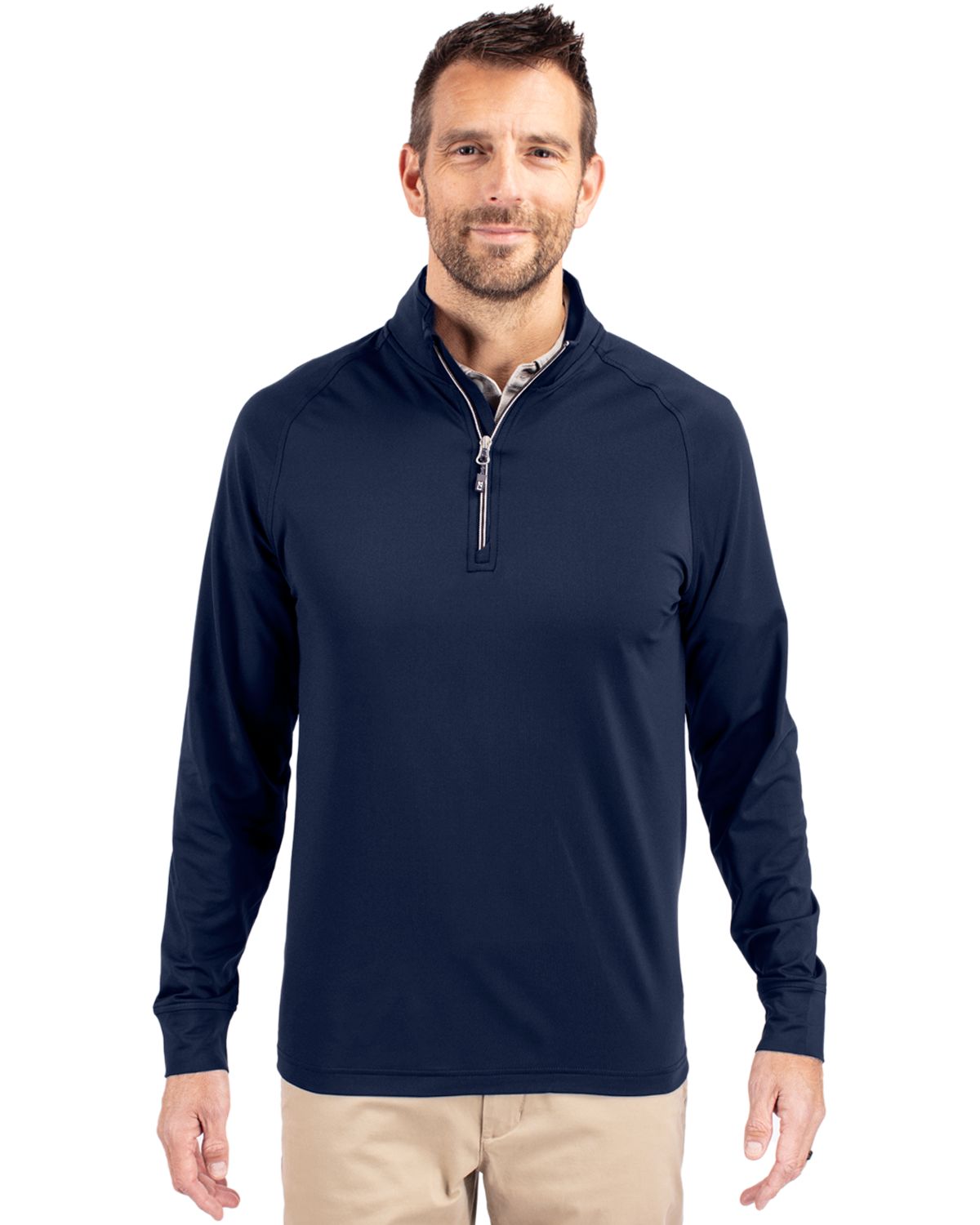 Cutter & Buck Adapt Recycled Soft Knit Stretch Mens Quarter Zip Pullover