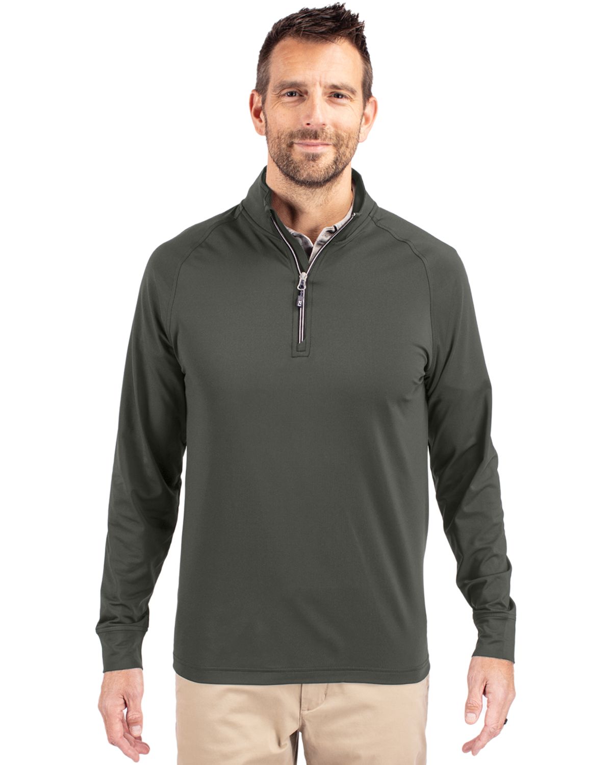 Cutter & Buck Adapt Recycled Soft Knit Stretch Mens Quarter Zip Pullover
