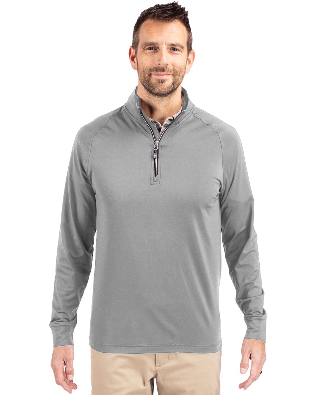 Cutter & Buck Adapt Recycled Soft Knit Stretch Mens Quarter Zip Pullover