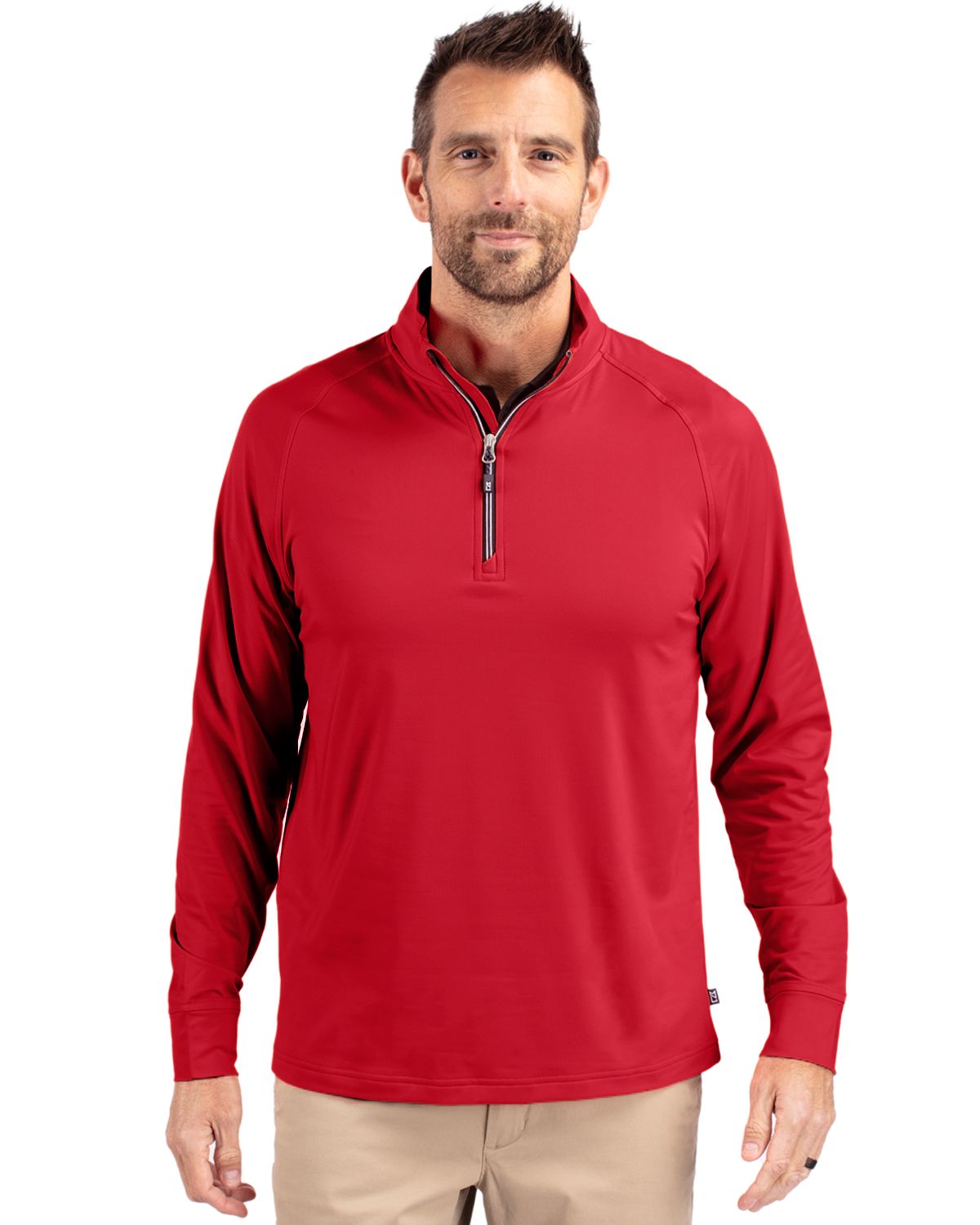 Cutter & Buck Adapt Recycled Soft Knit Stretch Mens Big & Tall Quarter Zip Pullover