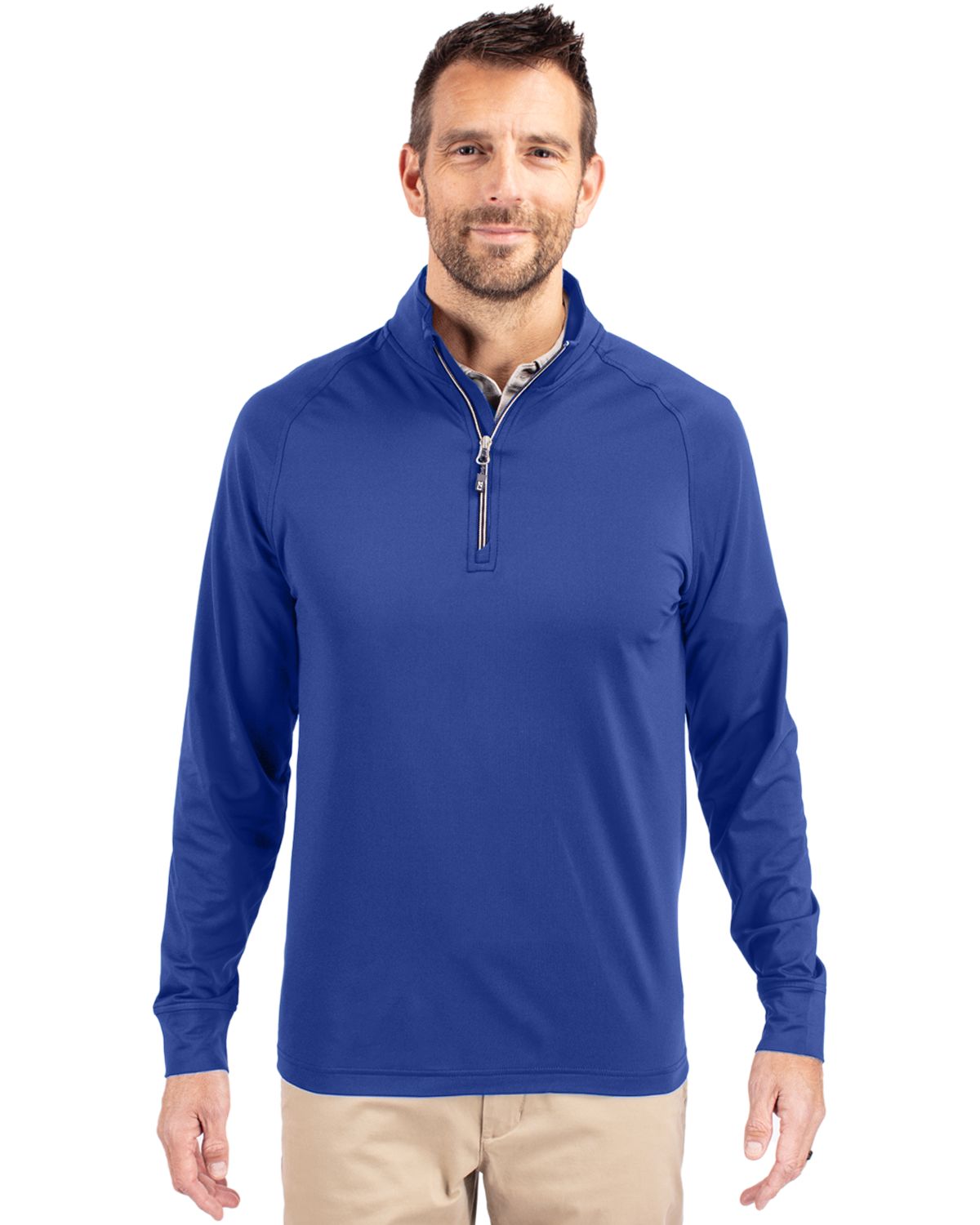 Cutter & Buck Adapt Recycled Soft Knit Stretch Mens Quarter Zip Pullover