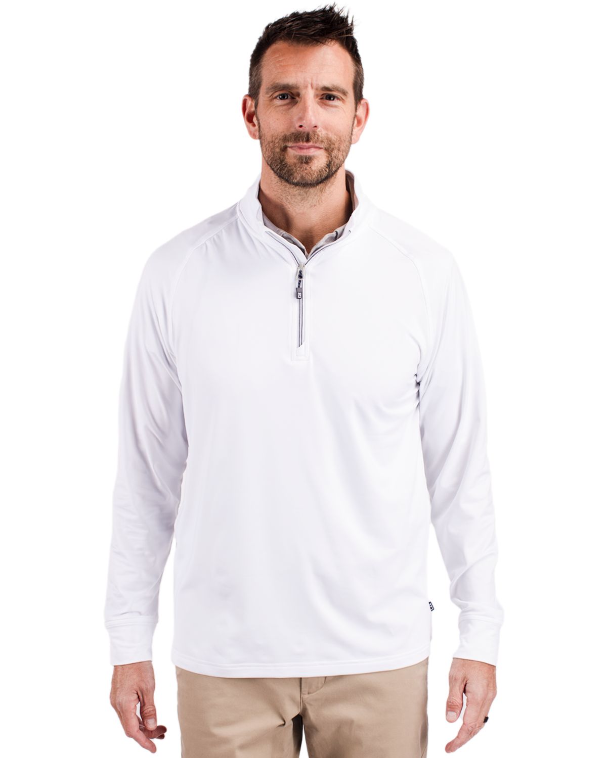 Cutter & Buck Adapt Recycled Soft Knit Stretch Mens Quarter Zip Pullover