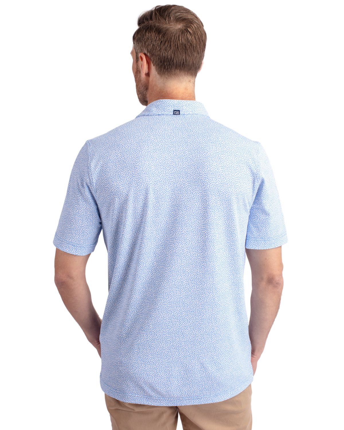 Cutter & Buck Virtue Recycled Botanical Print Featherlight Pique Mens Polo
