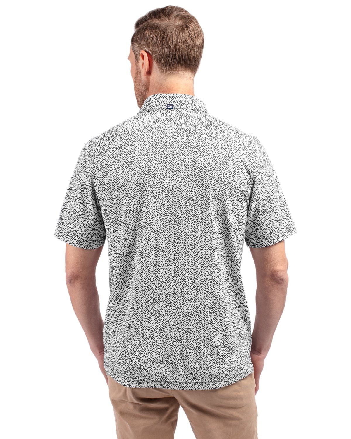 Cutter & Buck Virtue Recycled Botanical Print Featherlight Pique Mens Polo