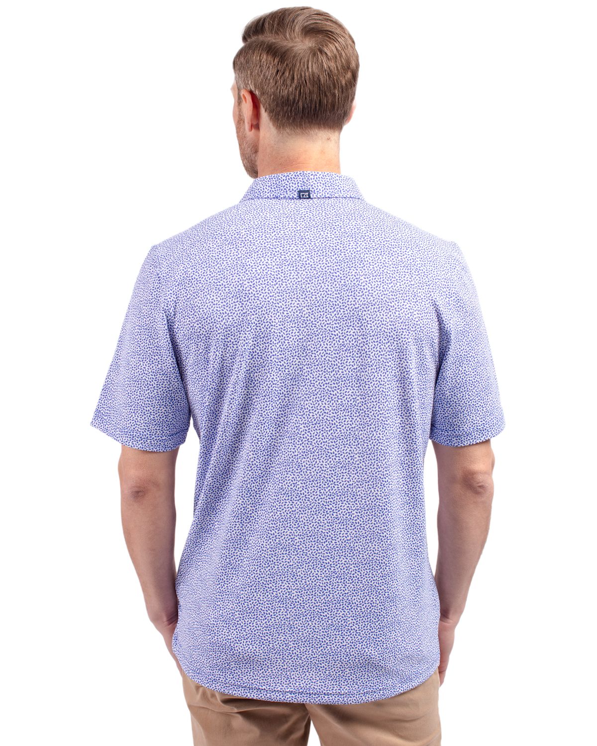 Cutter & Buck Virtue Recycled Botanical Print Featherlight Pique Mens Polo