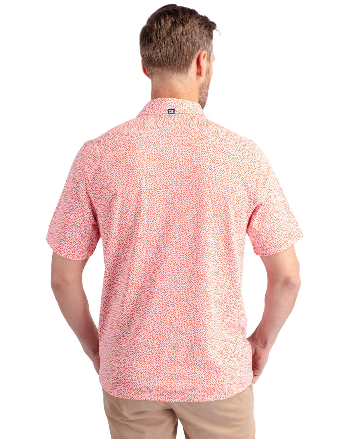 Cutter & Buck Virtue Recycled Botanical Print Featherlight Pique Mens Polo