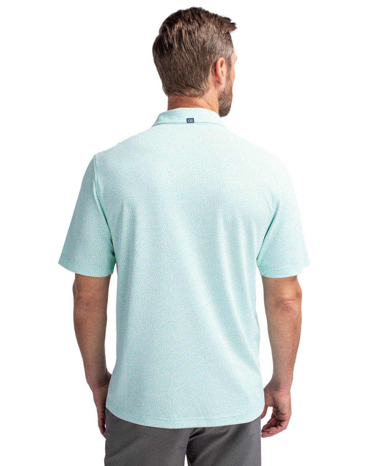 Cutter & Buck Virtue Recycled Botanical Print Featherlight Pique Mens Polo
