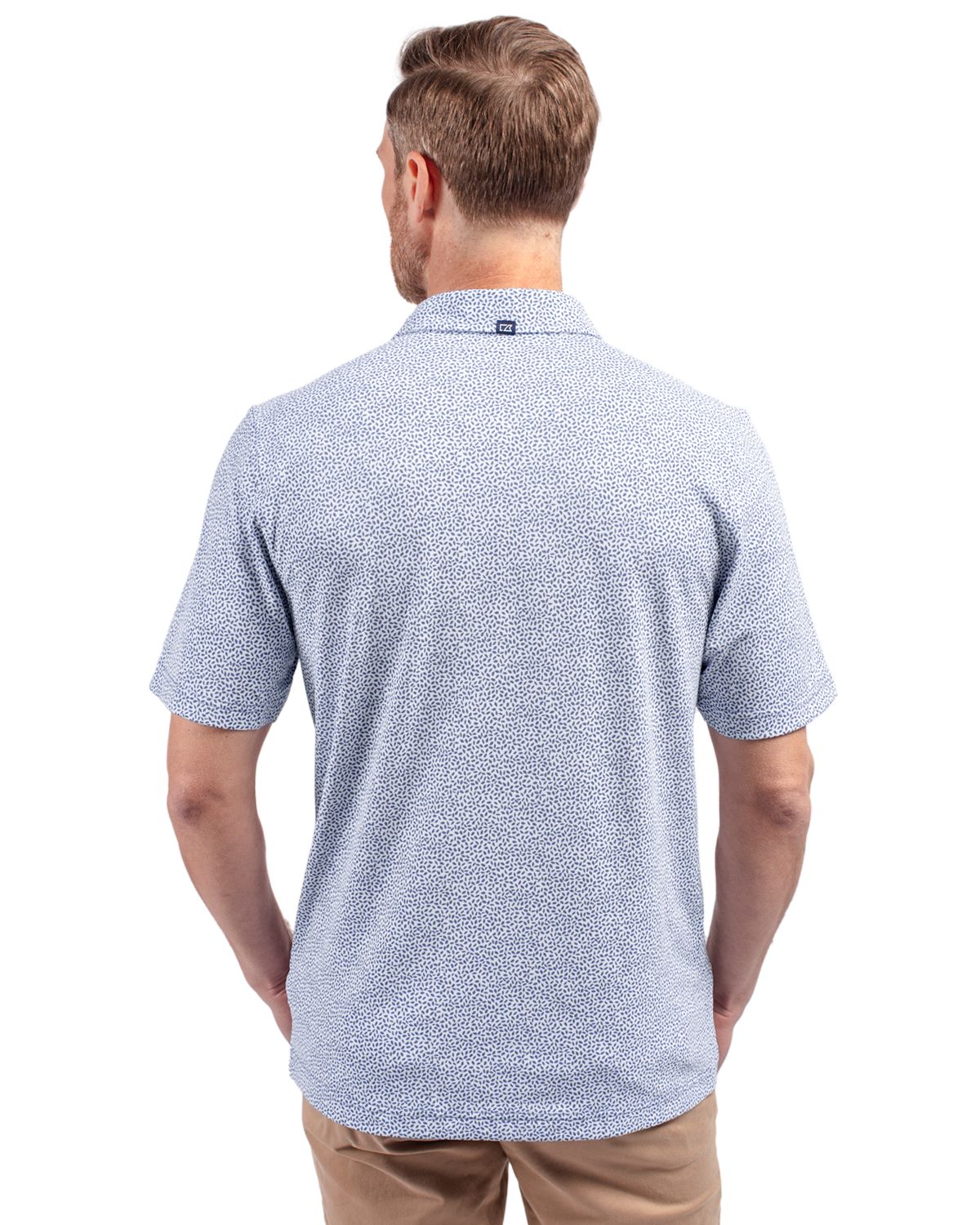 Cutter & Buck Virtue Recycled Botanical Print Featherlight Pique Mens Polo