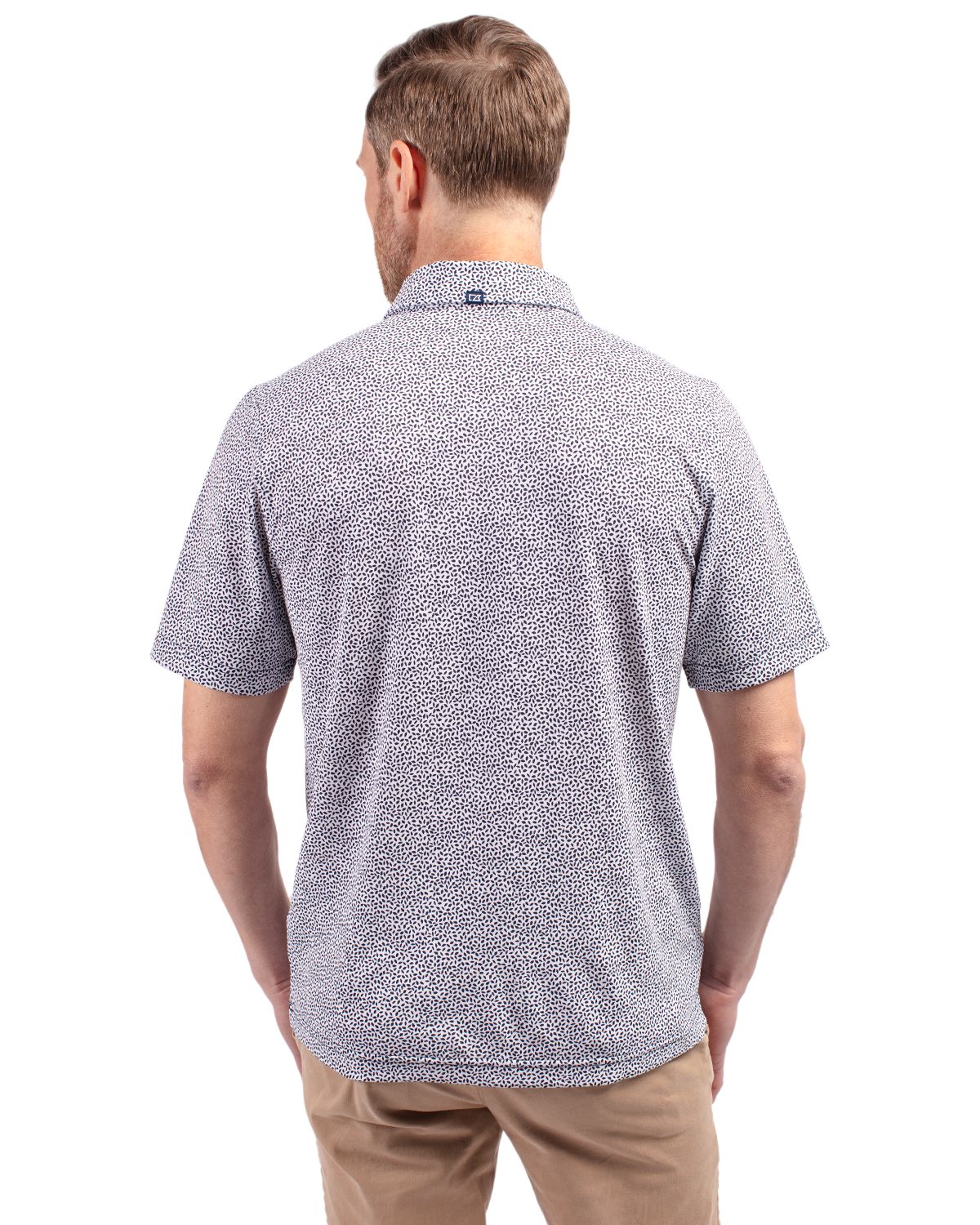 Cutter & Buck Virtue Recycled Botanical Print Featherlight Pique Mens Polo