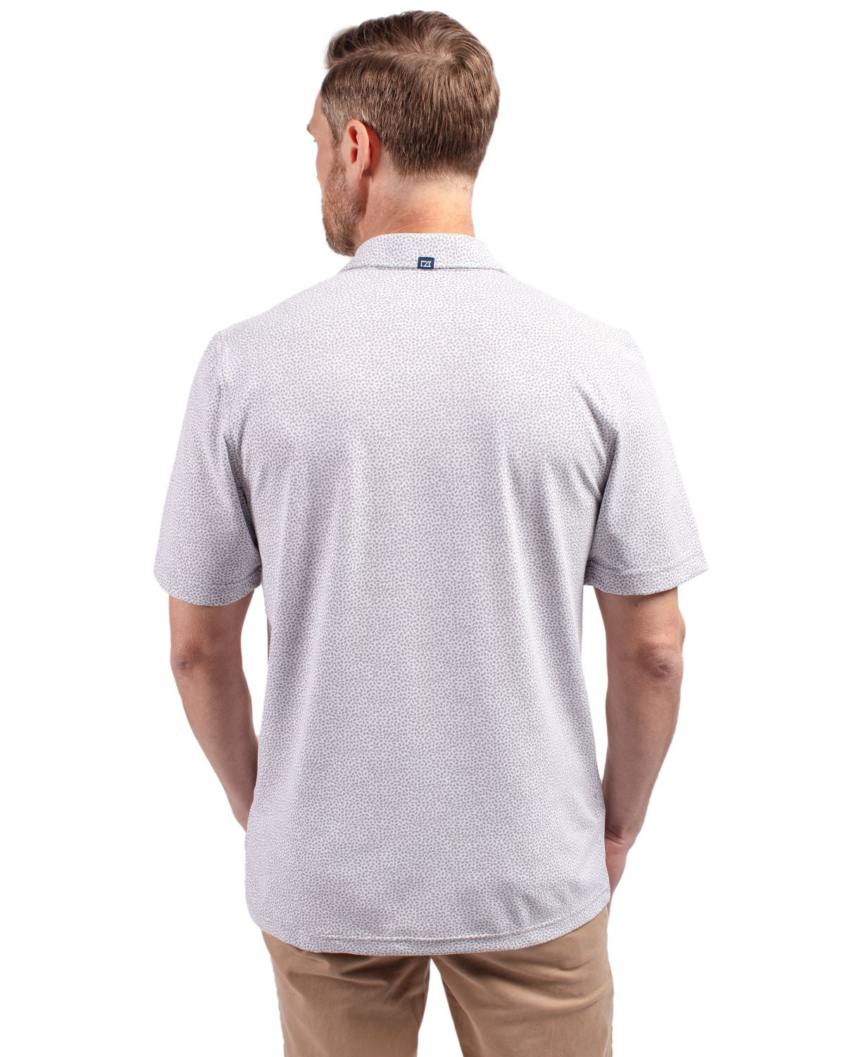 Cutter & Buck Virtue Recycled Botanical Print Featherlight Pique Mens Polo