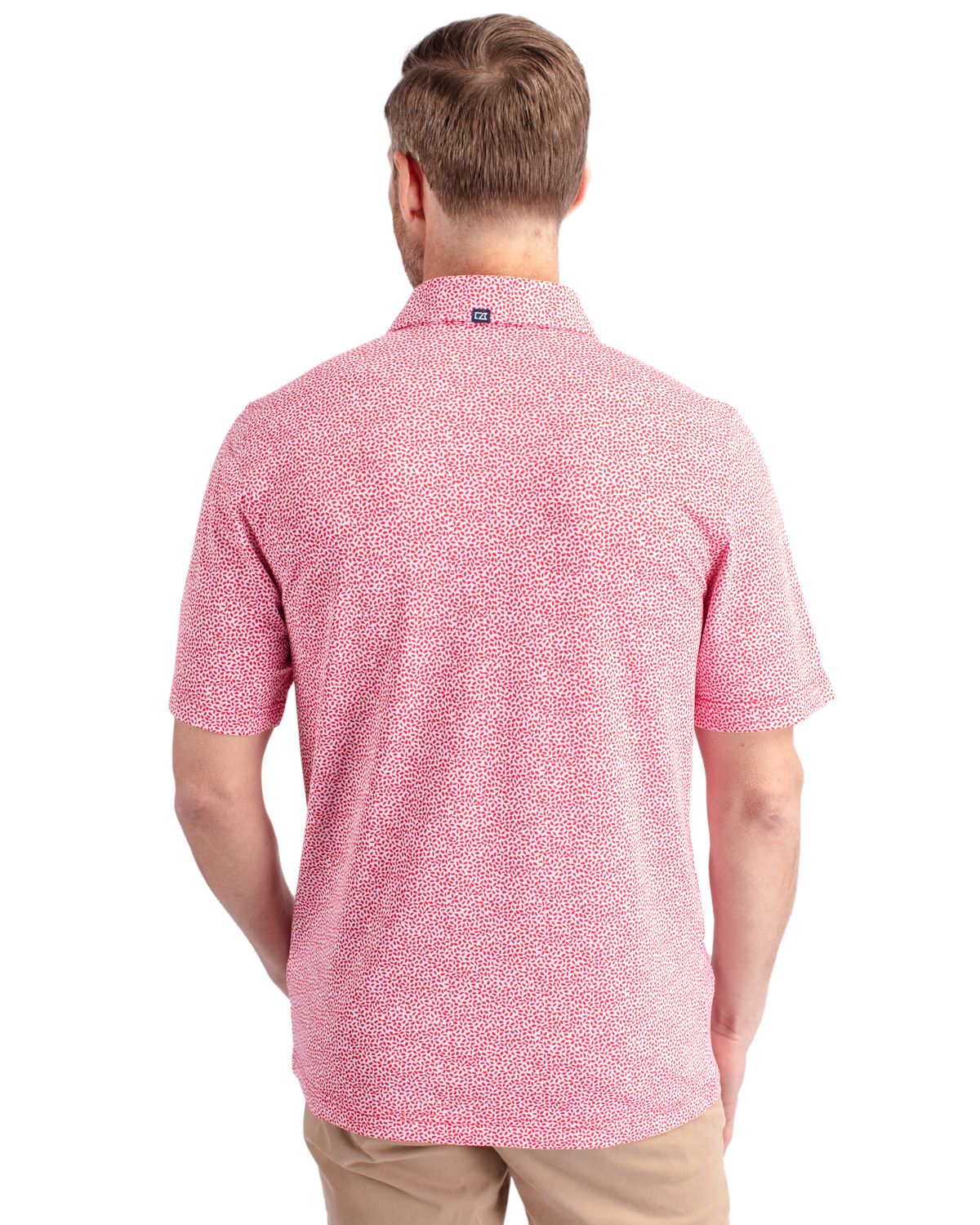Cutter & Buck Virtue Recycled Botanical Print Featherlight Pique Mens Polo
