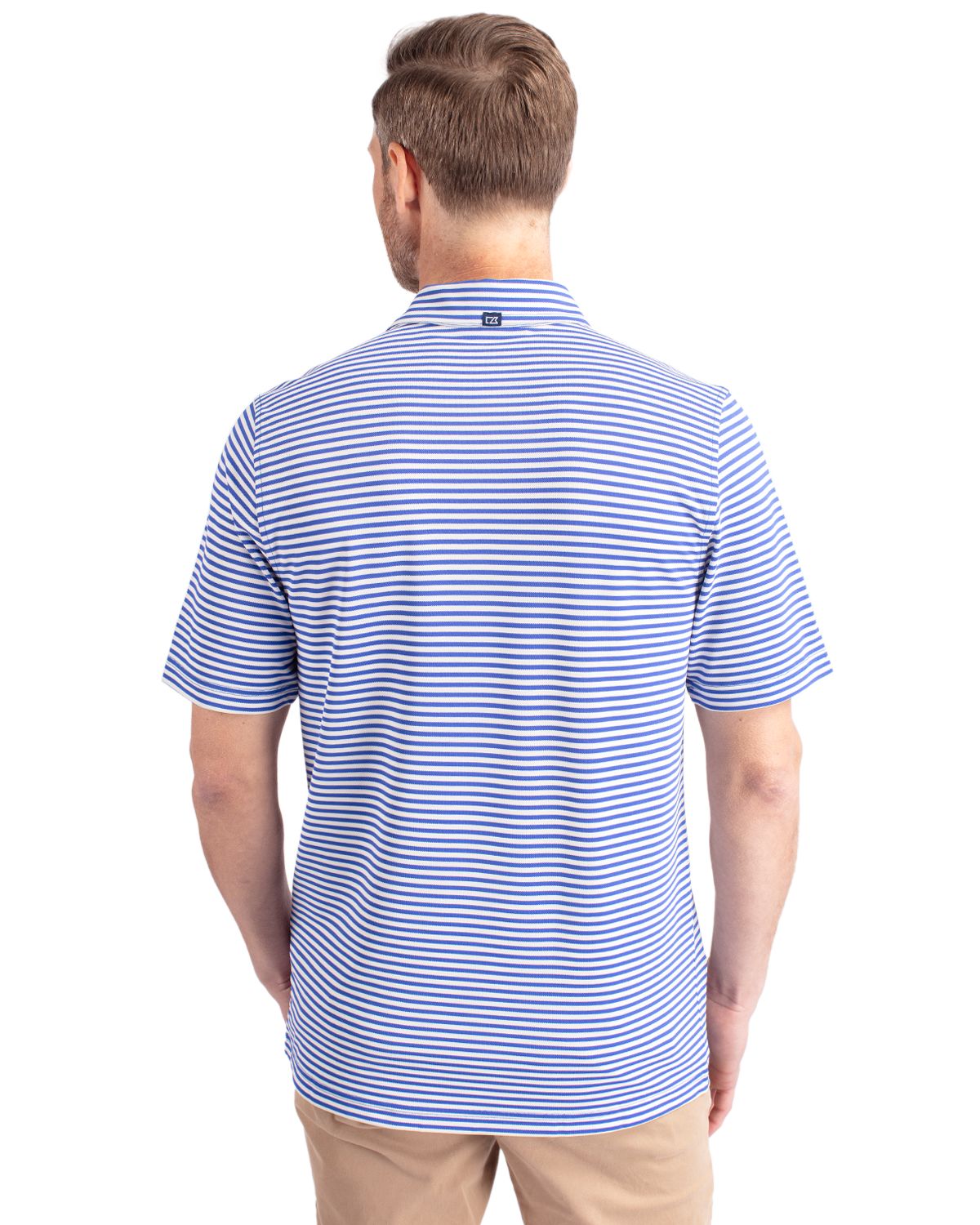 Cutter & Buck Virtue Recycled Stripe Featherlight Pique Mens Polo
