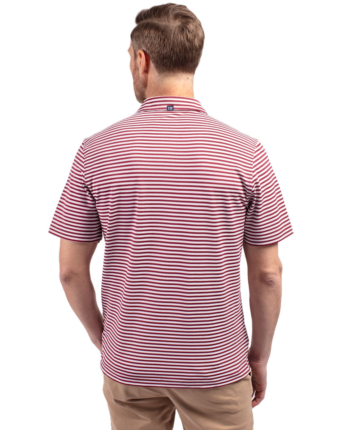 Cutter & Buck Virtue Recycled Stripe Featherlight Pique Mens Polo