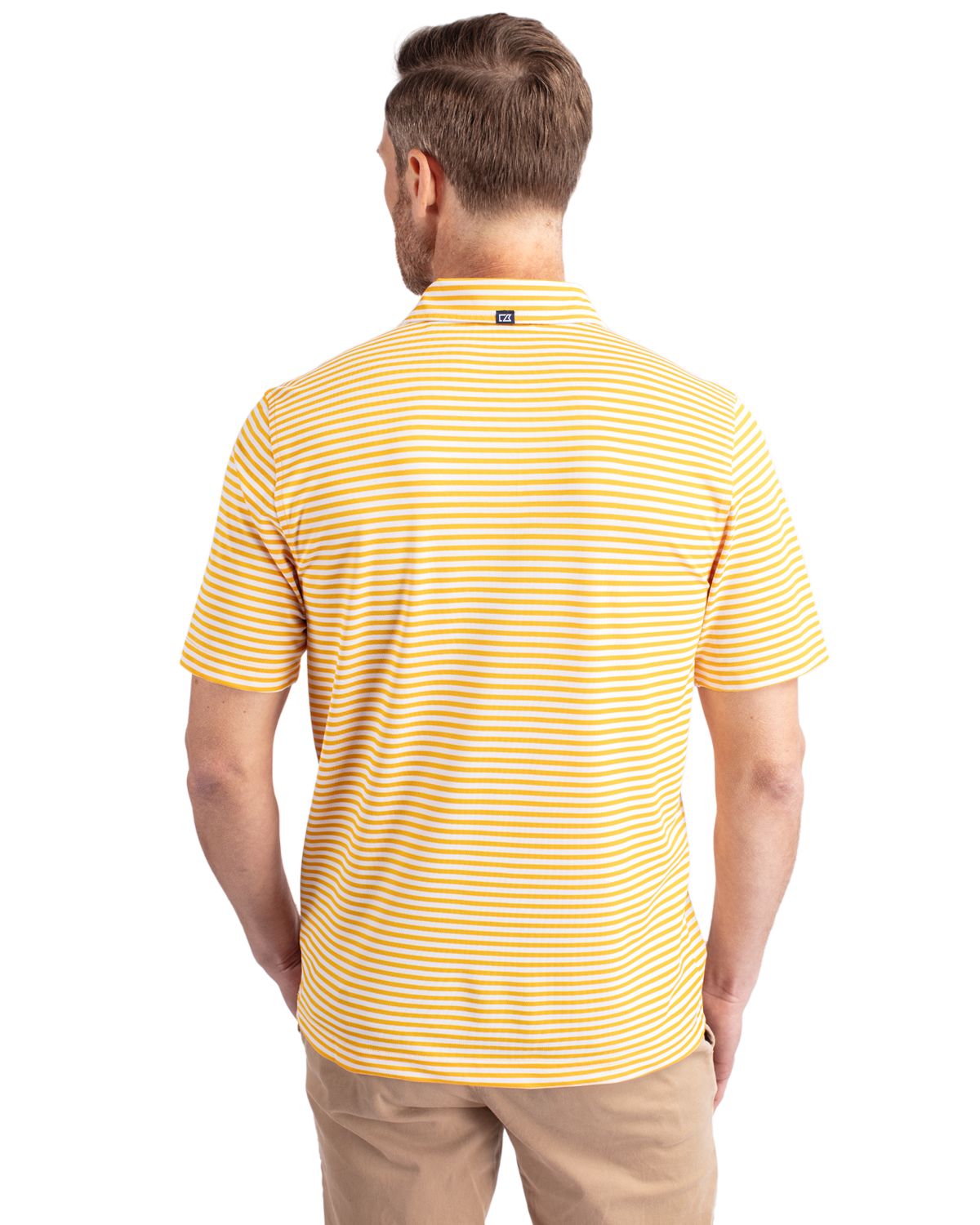 Cutter & Buck Virtue Recycled Stripe Featherlight Pique Mens Polo